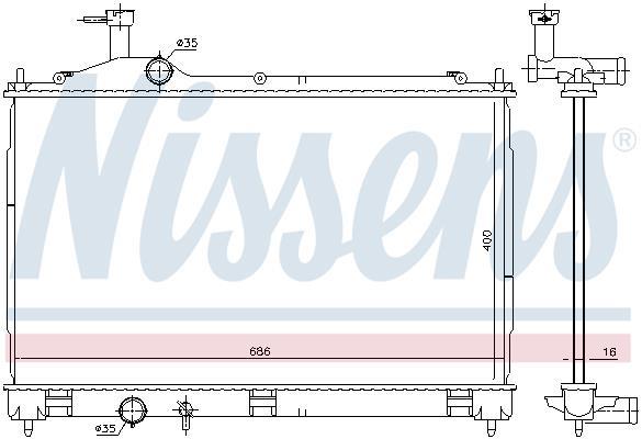 Radiateur moteur (Radiateur de refroidissement) NISSENS 628967