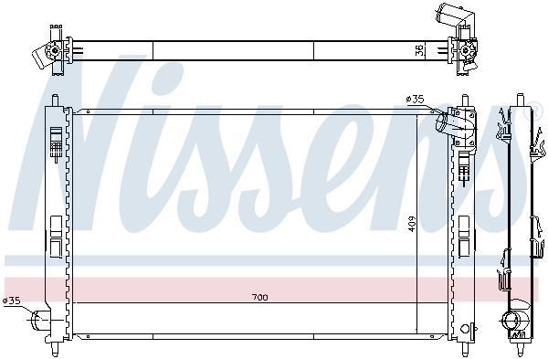 Radiateur moteur (Radiateur de refroidissement) NISSENS ref. 628969