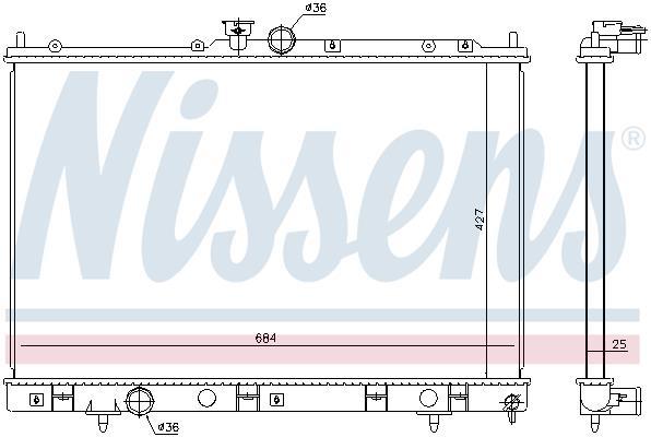 Radiateur moteur (Radiateur de refroidissement) NISSENS ref. 628972