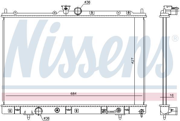 Radiateur moteur (Radiateur de refroidissement) NISSENS ref. 628976