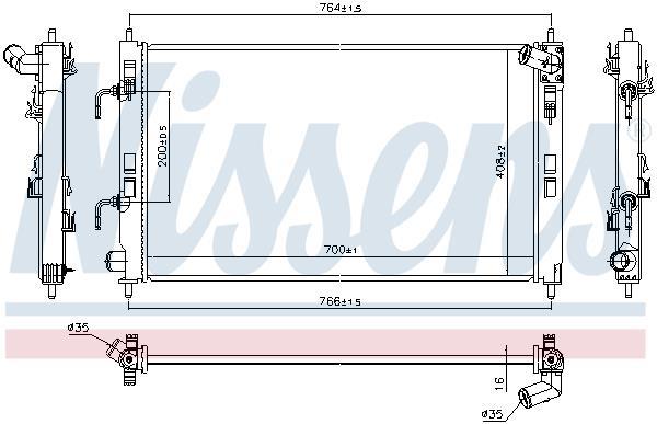 Radiateur moteur (Radiateur de refroidissement) NISSENS 628979