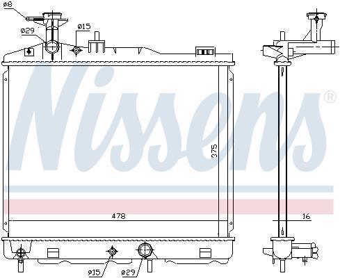 Radiateur moteur (Radiateur de refroidissement) NISSENS 628982