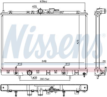 Radiador motor NISSENS 628986