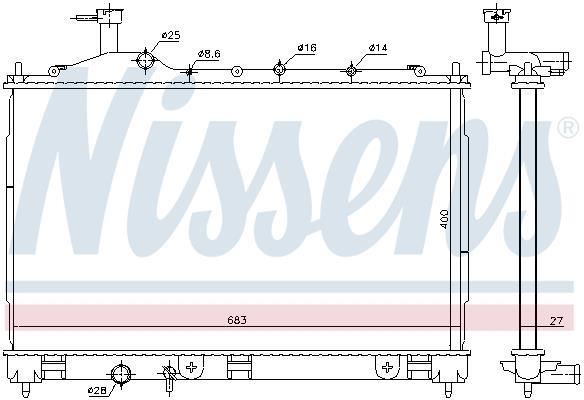 Radiateur moteur (Radiateur de refroidissement) NISSENS 628987