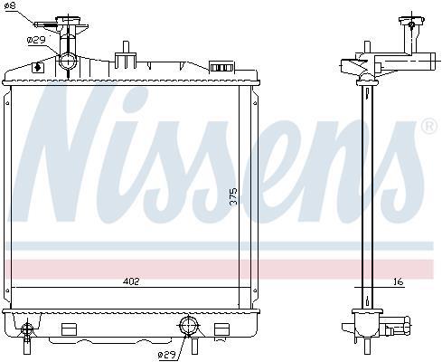 Radiador motor NISSENS ref. 628988