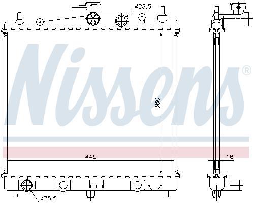 Radiateur moteur (Radiateur de refroidissement) NISSENS 62902A