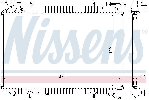Radiateur moteur (Radiateur de refroidissement) NISSENS 62908A