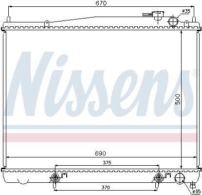 Radiateur moteur (Radiateur de refroidissement) NISSENS 62916