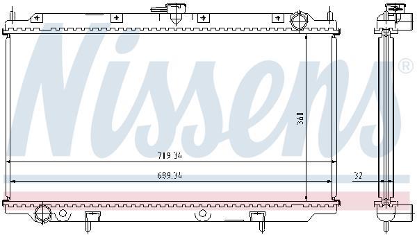 Radiateur moteur (Radiateur de refroidissement) NISSENS 62923A