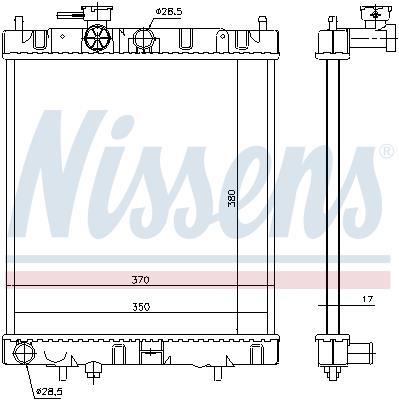 Radiateur moteur (Radiateur de refroidissement) NISSENS 62954