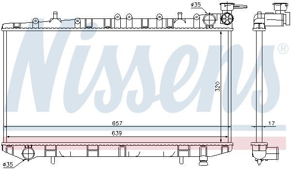 Radiateur moteur (Radiateur de refroidissement) NISSENS 62961