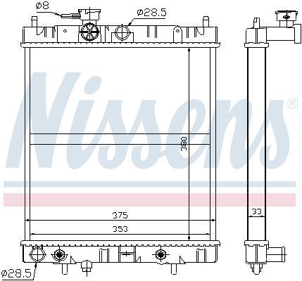 Radiador motor NISSENS ref. 629871