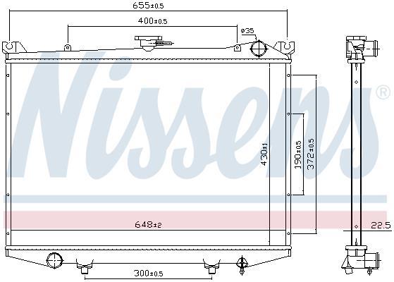 Radiateur moteur (Radiateur de refroidissement) NISSENS 62988