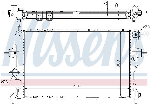Radiateur moteur (Radiateur de refroidissement) NISSENS 63006A