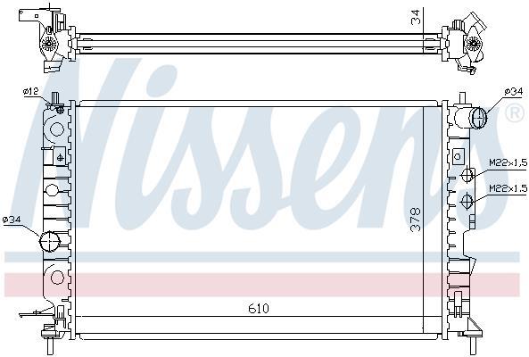 Radiateur moteur (Radiateur de refroidissement) NISSENS ref. 699688