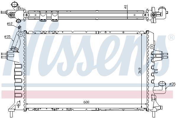 Radiateur moteur (Radiateur de refroidissement) NISSENS 63021A