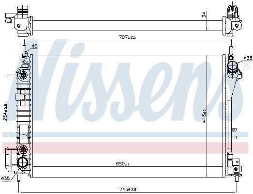 Radiateur moteur (Radiateur de refroidissement) NISSENS 63023