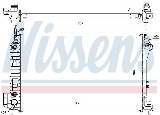 Radiateur moteur (Radiateur de refroidissement) NISSENS 63023A