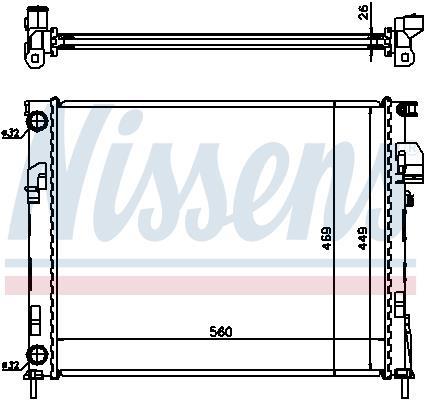 Radiateur moteur (Radiateur de refroidissement) NISSENS 63025A