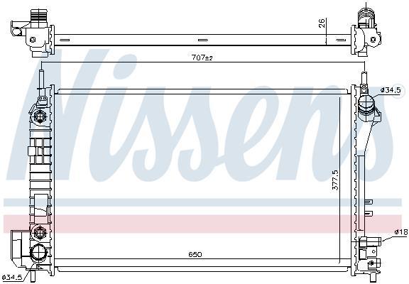 Radiateur moteur (Radiateur de refroidissement) NISSENS 630703