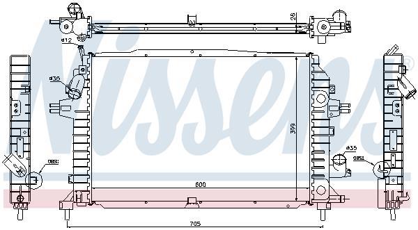 Radiateur moteur (Radiateur de refroidissement) NISSENS ref. 630705