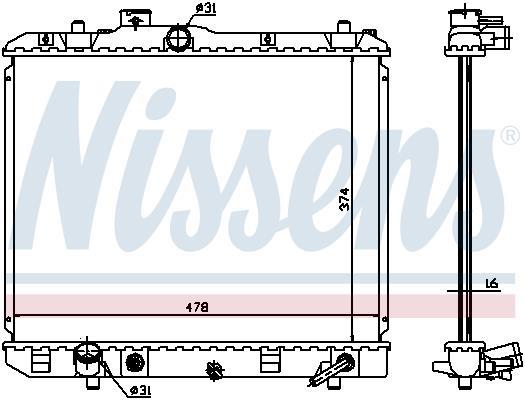 Radiateur moteur (Radiateur de refroidissement) NISSENS ref. 630706