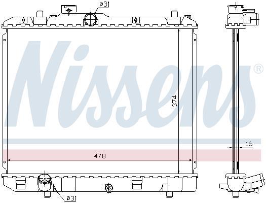 Radiateur moteur (Radiateur de refroidissement) NISSENS ref. 630707