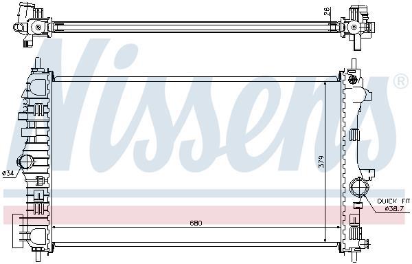 Radiateur moteur (Radiateur de refroidissement) NISSENS 630716