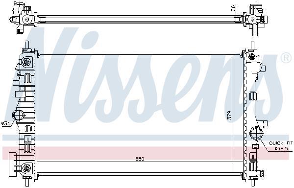 Radiateur moteur (Radiateur de refroidissement) NISSENS 630717