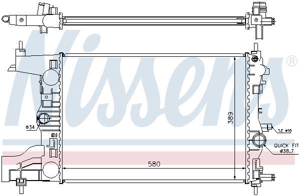 Radiateur moteur (Radiateur de refroidissement) NISSENS ref. 630725