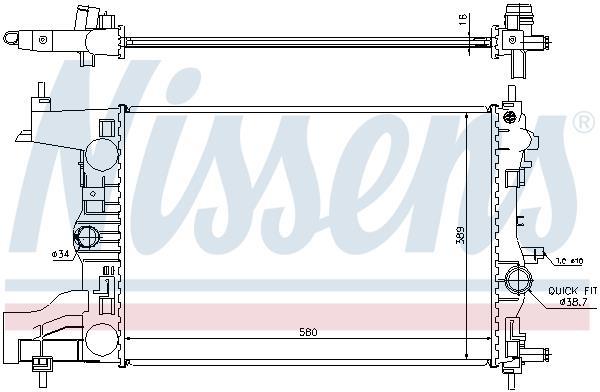 Radiateur moteur (Radiateur de refroidissement) NISSENS ref. 630727
