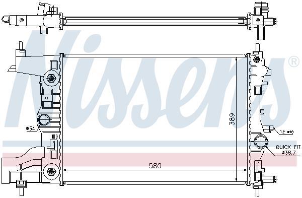 Radiateur moteur (Radiateur de refroidissement) NISSENS ref. 630728