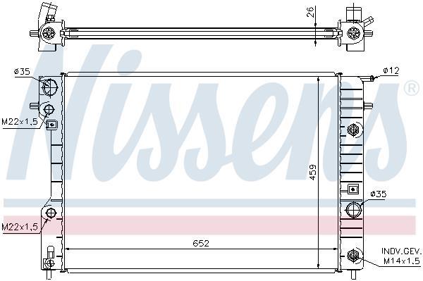 Radiateur moteur (Radiateur de refroidissement) NISSENS 63072A