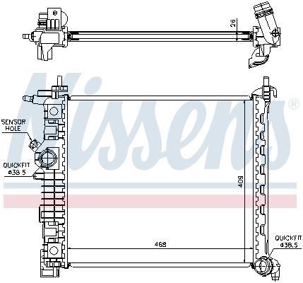 Radiateur moteur (Radiateur de refroidissement) NISSENS 630736