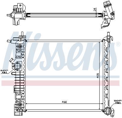 Radiateur moteur (Radiateur de refroidissement) NISSENS 630737