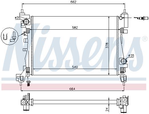 Radiateur moteur (Radiateur de refroidissement) NISSENS ref. 695269