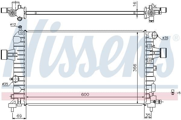 Radiador motor NISSENS 630744