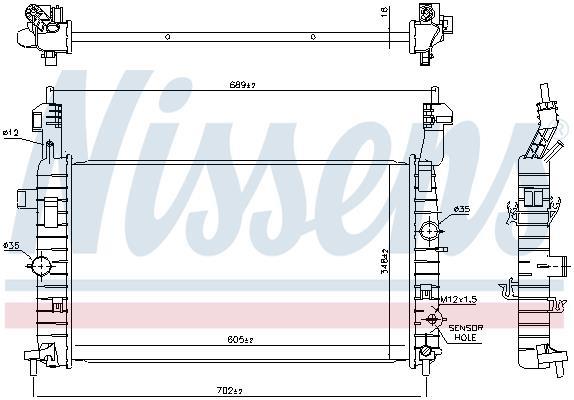 Radiateur moteur (Radiateur de refroidissement) NISSENS 630748