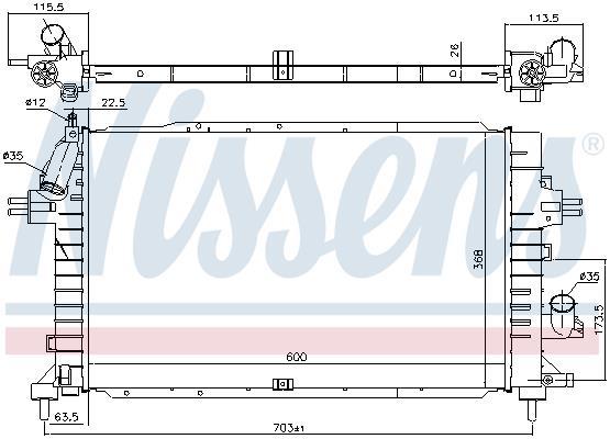 Radiateur moteur (Radiateur de refroidissement) NISSENS ref. 630752