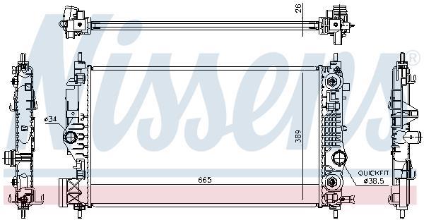 Radiateur moteur (Radiateur de refroidissement) NISSENS 630762