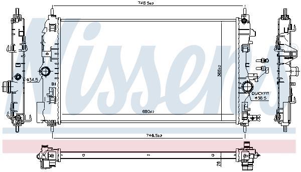 Radiateur moteur (Radiateur de refroidissement) NISSENS 630763