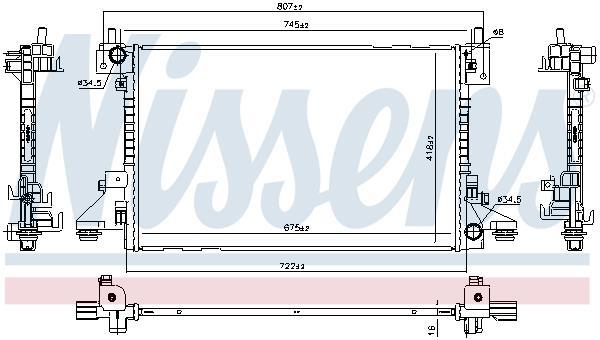 Radiateur moteur (Radiateur de refroidissement) NISSENS 630766