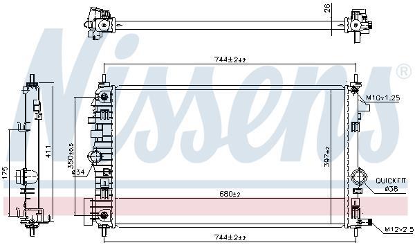 Radiateur moteur (Radiateur de refroidissement) NISSENS 630769