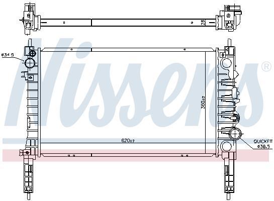 Radiateur moteur (Radiateur de refroidissement) NISSENS ref. 630774