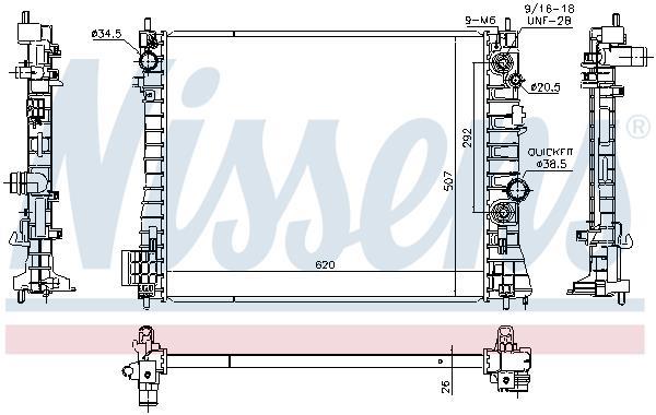 Radiateur moteur (Radiateur de refroidissement) NISSENS ref. 630777