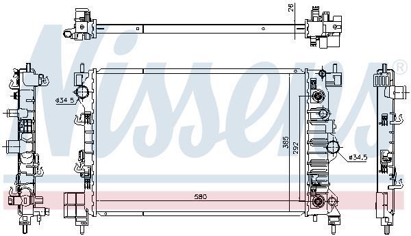 Radiateur moteur (Radiateur de refroidissement) NISSENS 630778