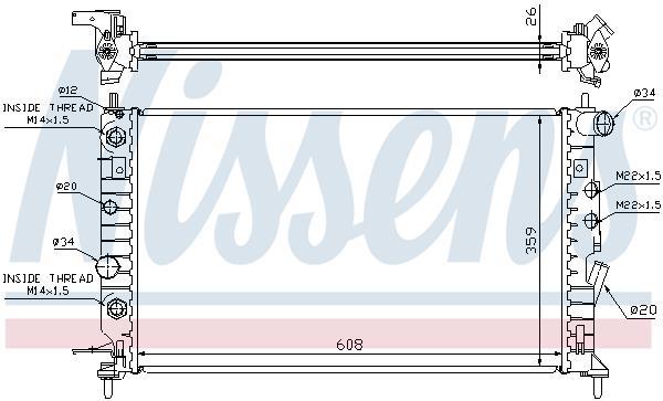 Radiateur moteur (Radiateur de refroidissement) NISSENS 63078