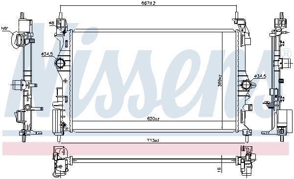 Radiateur moteur (Radiateur de refroidissement) NISSENS 630785