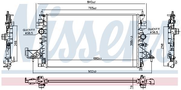 Radiateur moteur (Radiateur de refroidissement) NISSENS ref. 630798