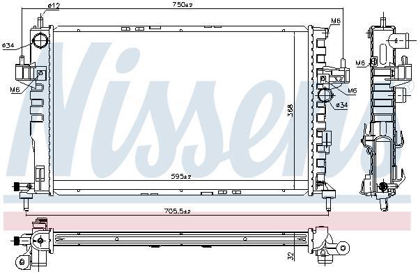 Radiateur moteur (Radiateur de refroidissement) NISSENS 630802